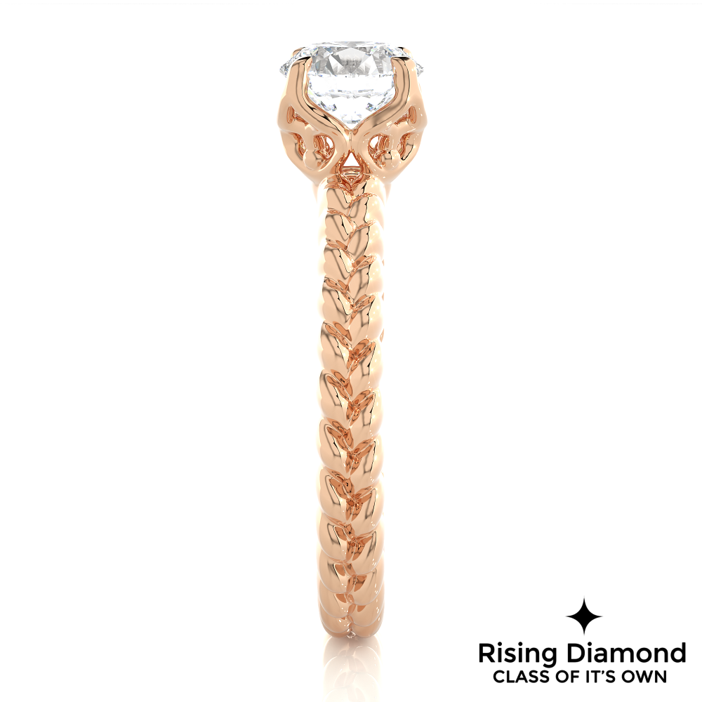 1.04 Ct Round Cut Colorless Moissanite Solitaire Engagement Ring