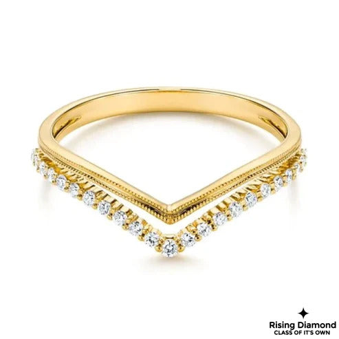 0.28 TCW Round Cut Colorless Moissanite Half Eternity Gold Wedding Band