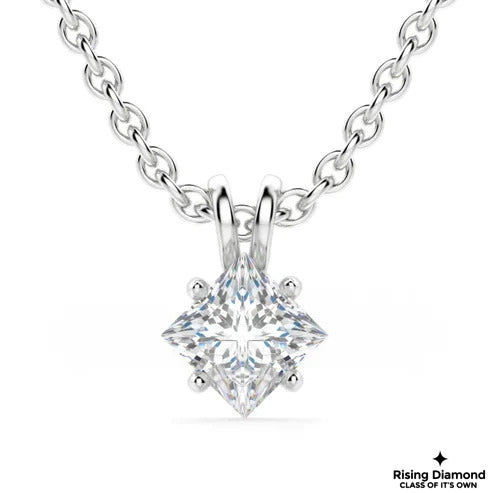 1.05 CT Princess Cut E/VS2 Lab Grown Diamond Solitaire Pendant