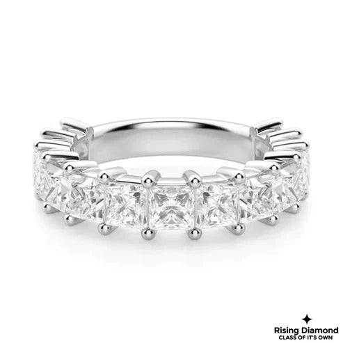 1.08 Ct Princess Cut FG-VS Lab Grown Diamond Gold Wedding Band