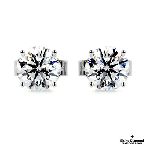 1.5 Ct Round For Each Colorless Moissanite Stud Earring