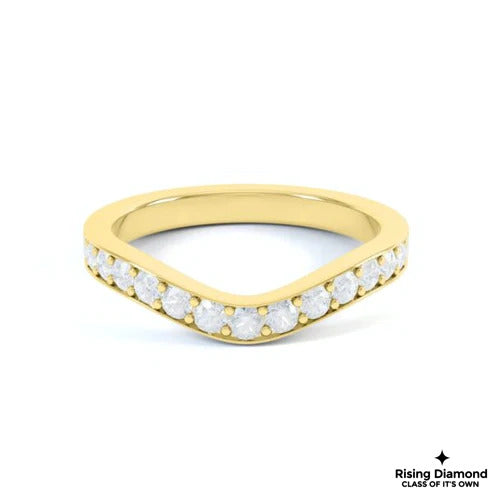 0.62 TCW Round Cut FG-VS Lab Grown Diamond Gold Wedding Band