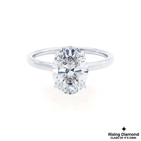 2.08 Ct Oval Cut F-VS2 Lab Grown Diamond Solitaire Engagement Ring