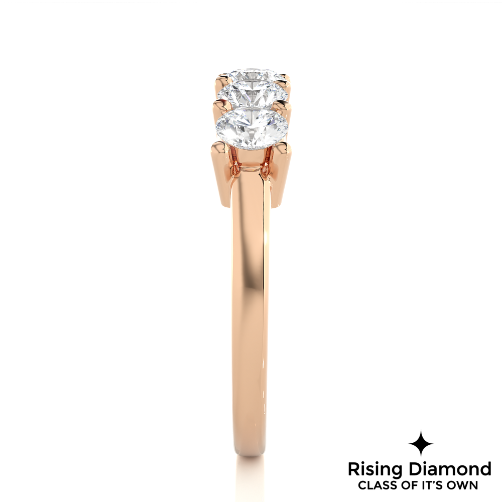 0.52 CTW Round Cut Lab Grown Diamond Five Stone Ring