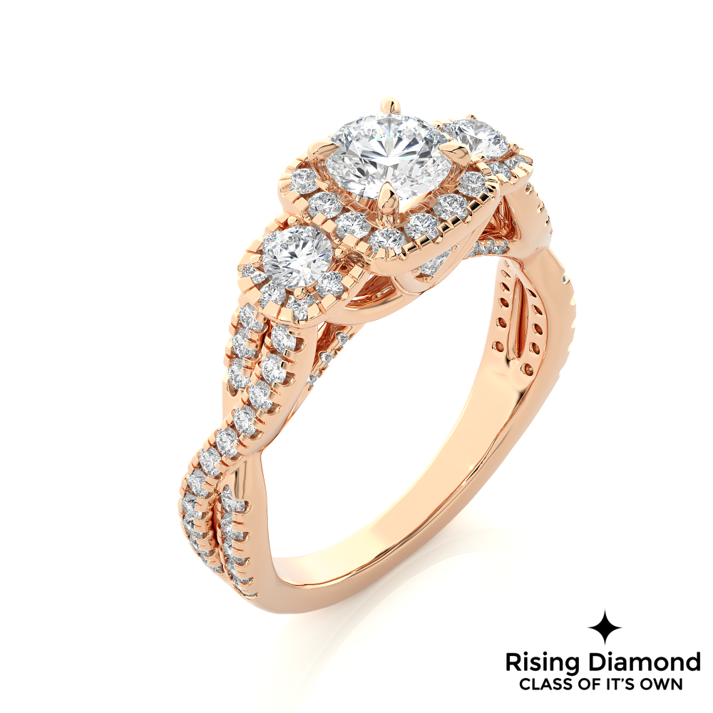 1.05 Ct Round Cut E-VS1 Lab Grown Diamond Engagement Ring