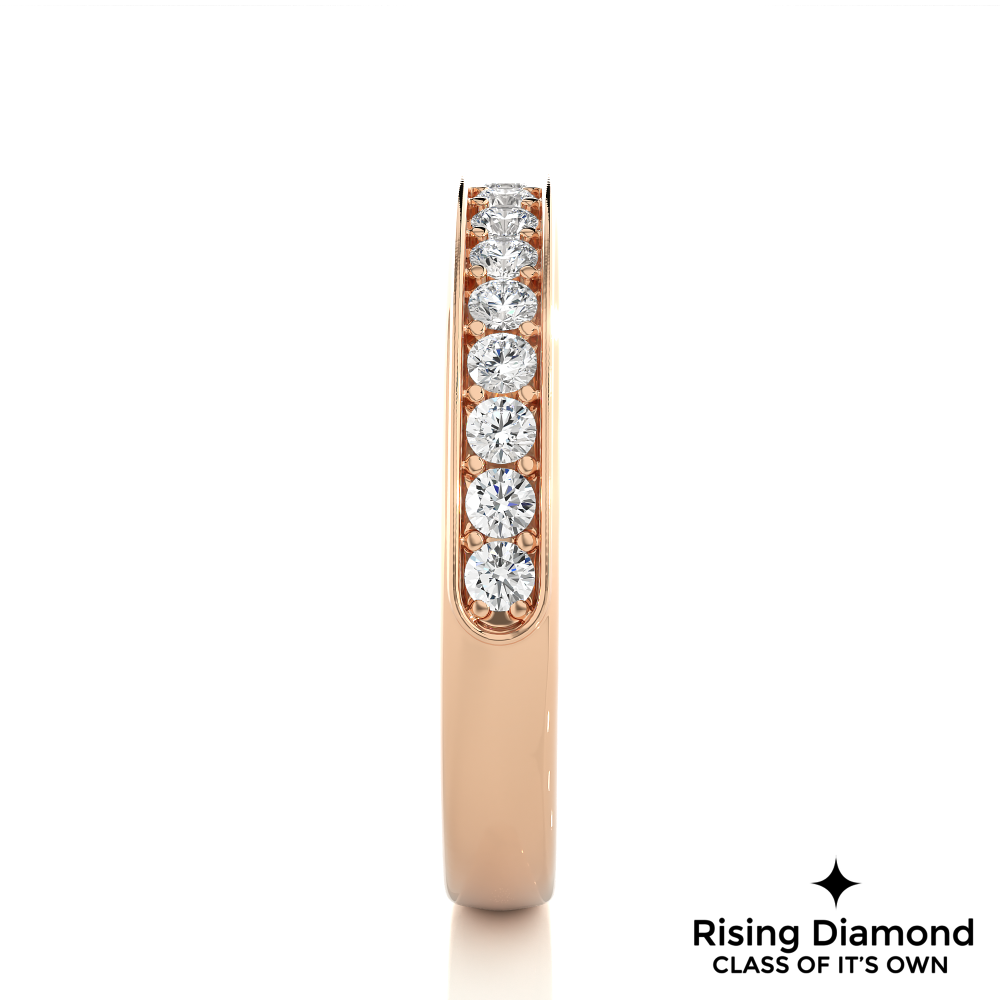 0.41 CTW Round Cut Lab Grown Diamond Half Eternity Wedding Band