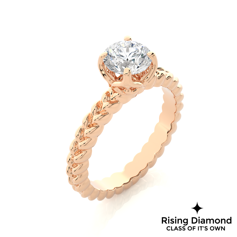 1.04 Ct Round Cut Colorless Moissanite Solitaire Engagement Ring