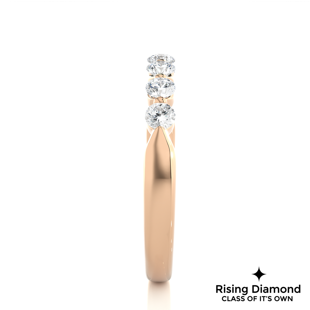 0.52 CTW Round Cut Lab Grown Diamond Eternity Wedding Band in Bubble Prong Setting