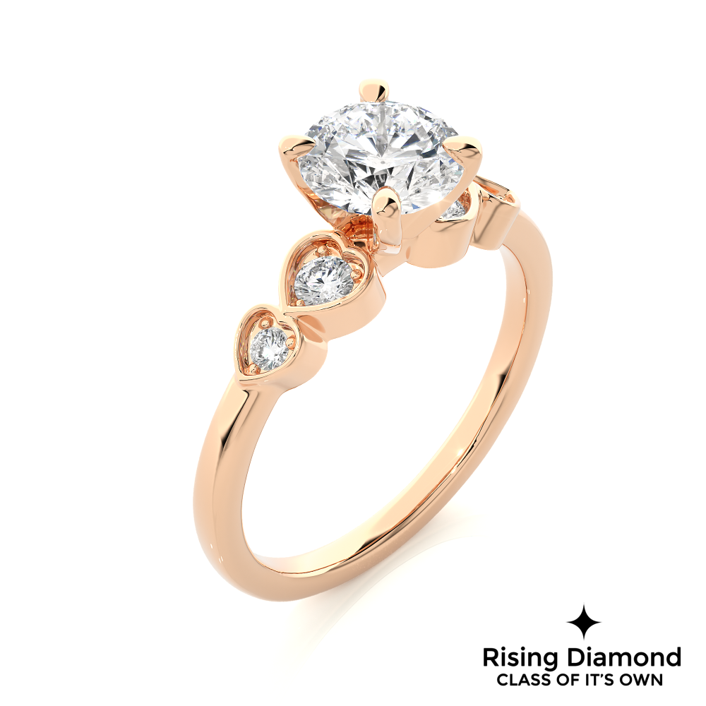 1.55 Ct Round Cut Colorless Moissanite Engagement Ring