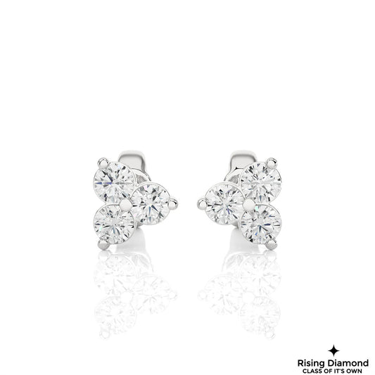 0.88 CTW Round Cut Lab Grown Diamond EF/VS Earring