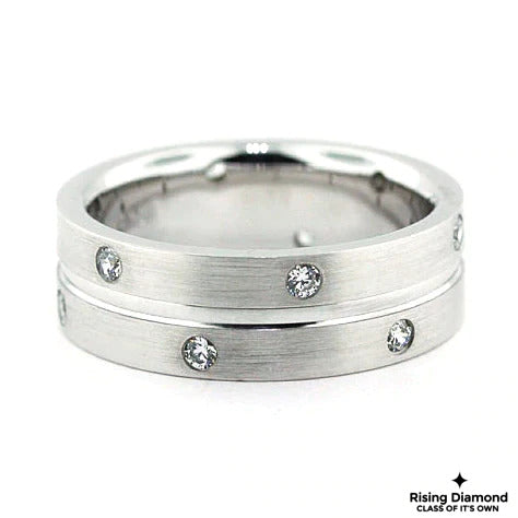 0.9 CTW Round Cut FG/VS Lab Grown Diamond Men's Wedding Band