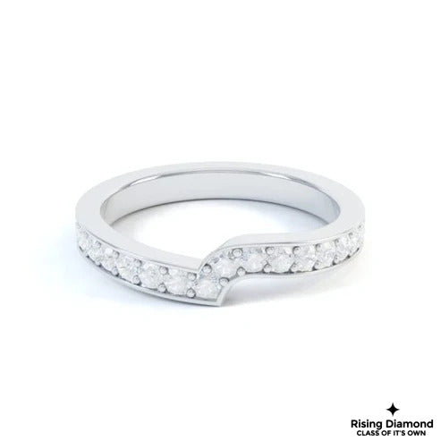 0.45 TCW Round Cut FG-VS Lab Grown Diamond Gold Wedding Band