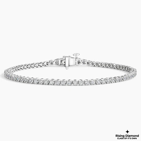 4.0 CTW Round Cut Colorless Moissanite Tennis Bracelet in Prong Setting