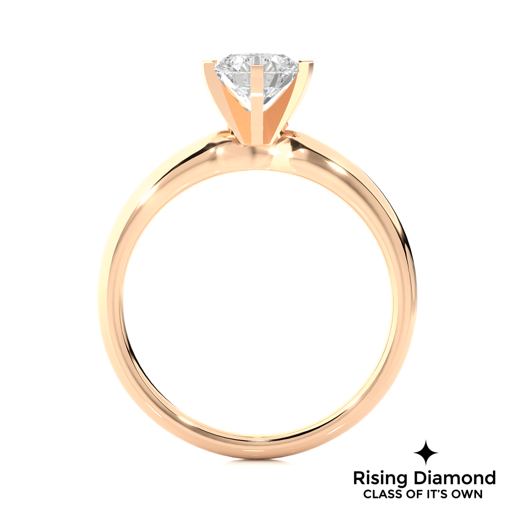 1.18 Ct Round Cut Colorless Moissanite Solitaire Engagement Ring