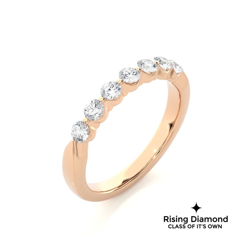 0.52 CTW Round Cut Lab Grown Diamond Eternity Wedding Band in Bubble Prong Setting