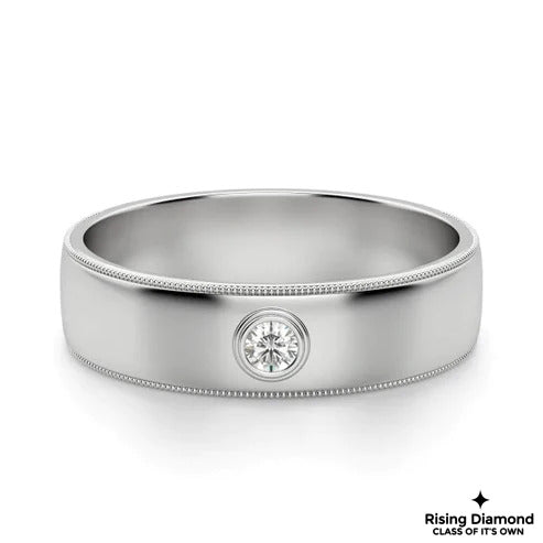 0.15 CT Round Cut Colorless Moissanite Men's Wedding Band