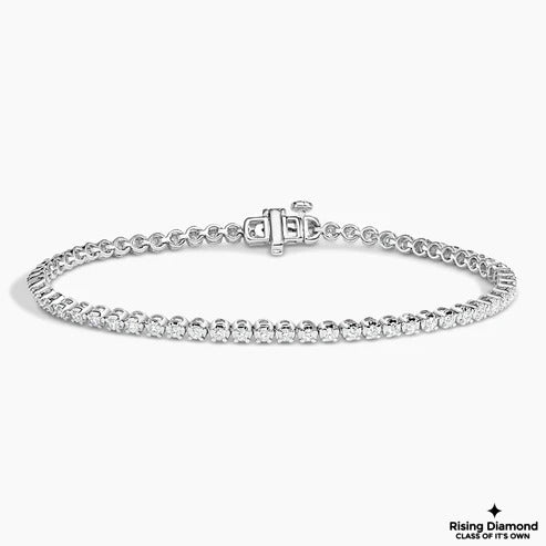 3.67 CTW Round Colorless Moissanite Minimalist Tennis Bracelet