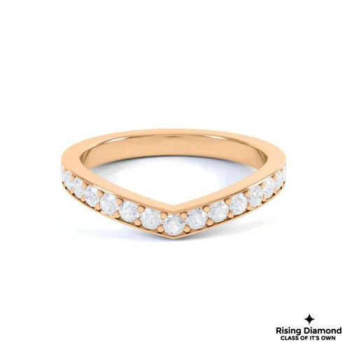 0.52 CTW Round EF/VS Lab Grown Diamond Curved Wedding Band