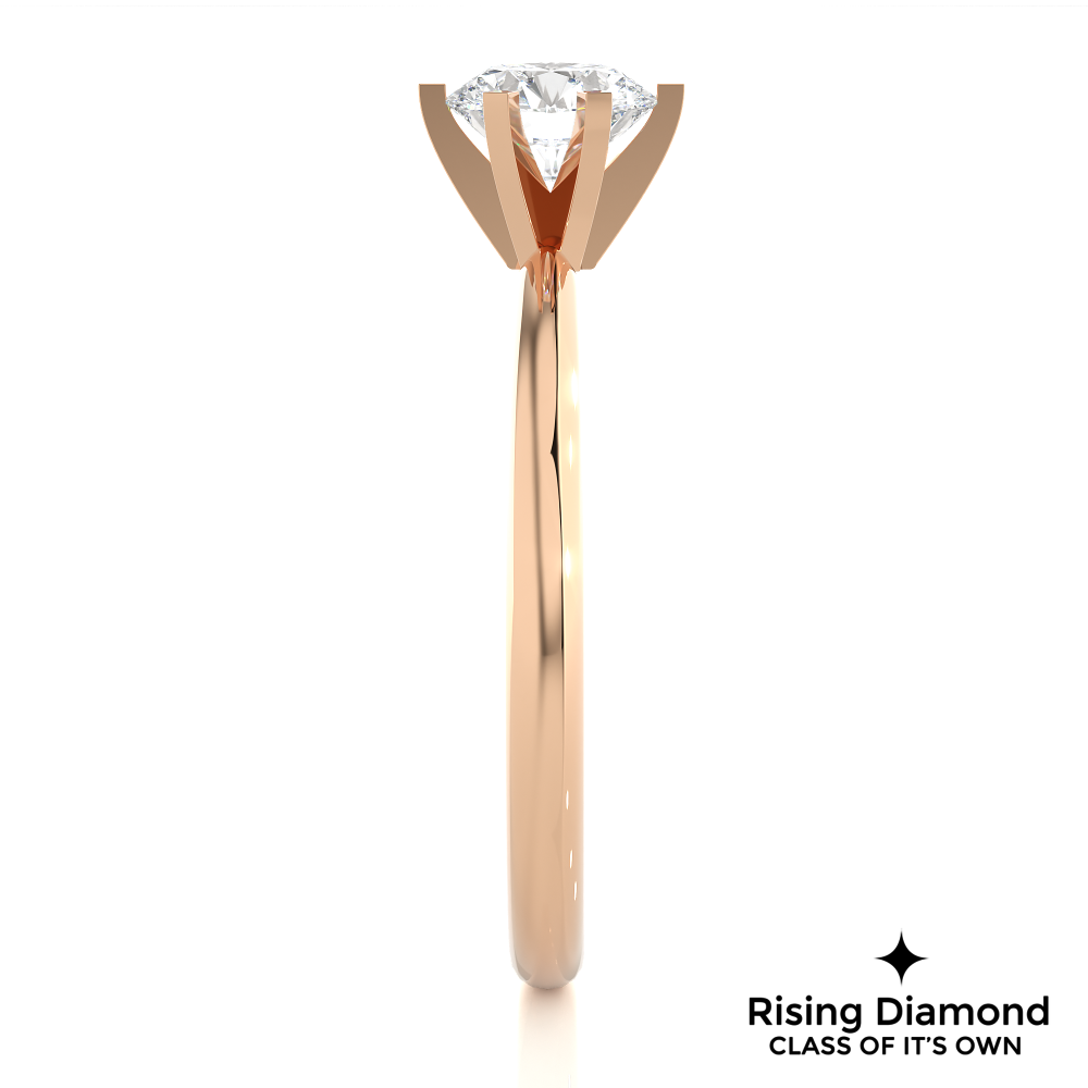 1.18 Ct Round Cut Colorless Moissanite Solitaire Engagement Ring