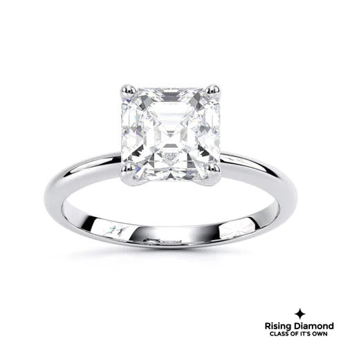 1.5 Ct Asscher E/VS2 Lab Grown Diamond Solitaire Ring