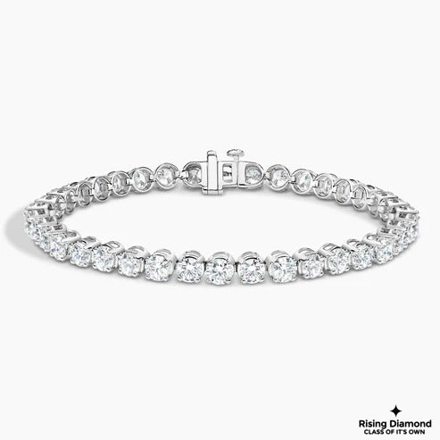 9.95 CTW Round Cut Moissanite Tennis Bracelet in Prong Setting