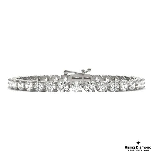 7.25 CTW Round Cut Colorless Moissanite Bracelet Tennis Bracelet in Prong Setting