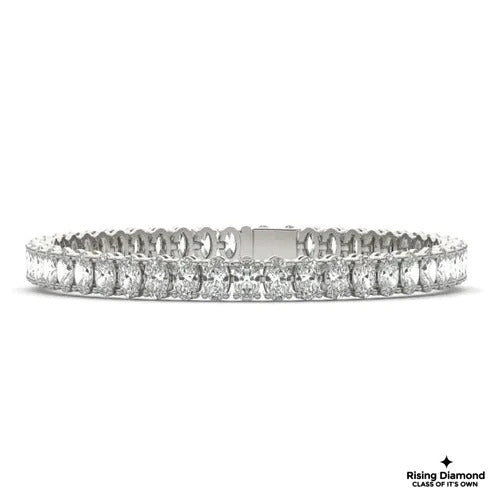 11.75 CTW Oval Cut Colorless Moissanite Tennis Bracelet