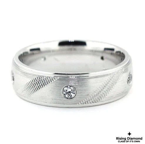 0.50 TCW Round Cut FG-VS Lab Grown Diamond Gold Wedding Band