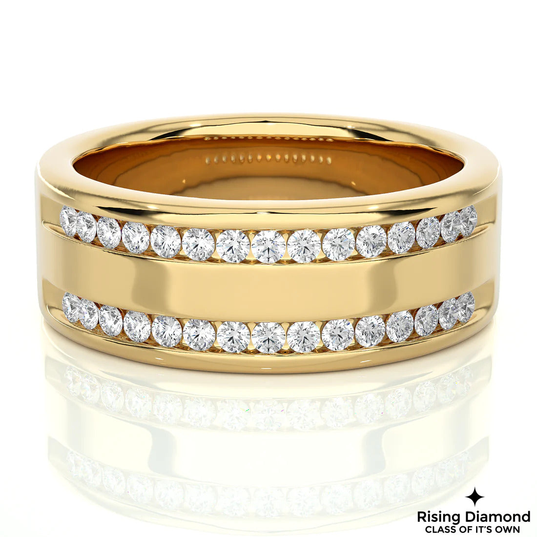 0.75 CTW Round Cut Colorless Moissanite Wedding Band