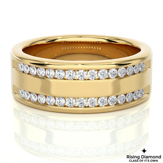 0.75 CTW Round Cut Colorless Moissanite Wedding Band