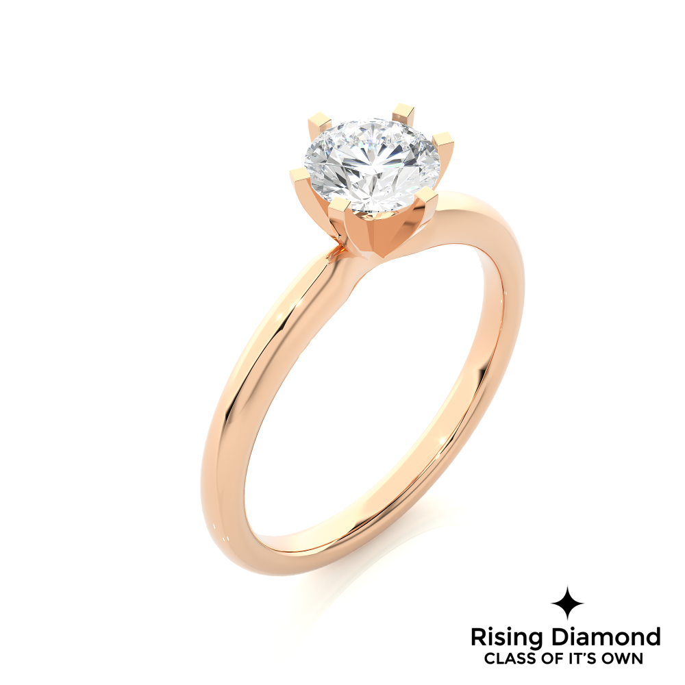 1.18 Ct Round Cut Colorless Moissanite Solitaire Engagement Ring