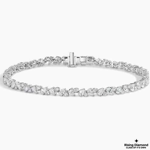 13.28 CTW Round and Pear Cut Colorless Moissanite Bracelet