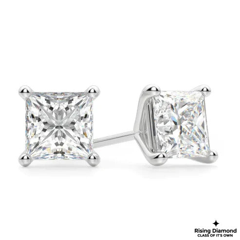 1.59 CT Princess For Each FG/VS Lab Grown Diamond Stud Earring