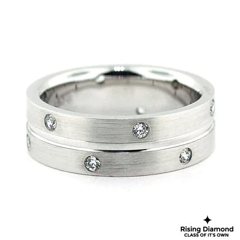 0.31 CTW Round Cut Colorless Moissanite Men's Wedding Band