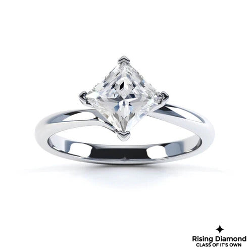 1.00 Ct Princess Cut F-VS2 Lab Grown Diamond Engagement Ring