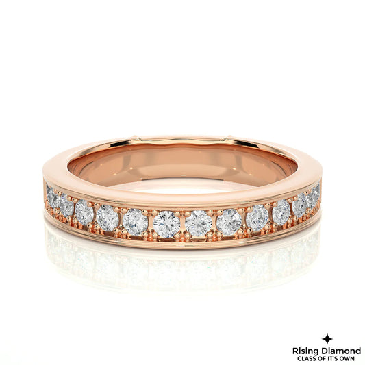 0.30 TCW Round Cut FG/VS Lab Grown Diamond Wedding Band