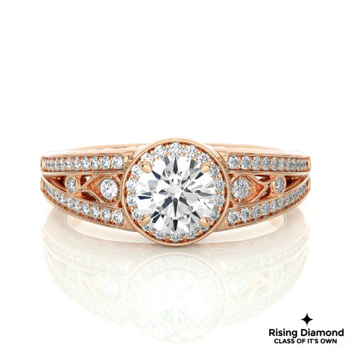 1.00 Ct Round Cut E-VS1 Lab Grown Diamond Engagement Ring