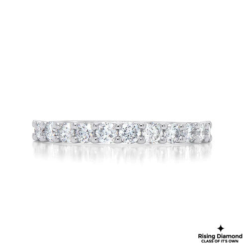 0.68 CTW Round Cut Lab Grown Diamond Half Eternity Band