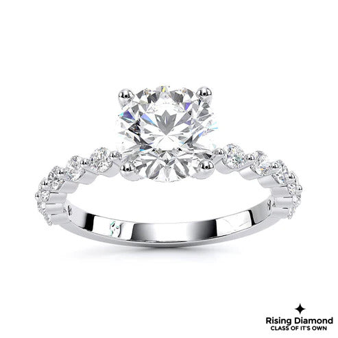 1.02 Ct Round Cut E-VS1 Lab Grown Diamond Prong Engagement Ring
