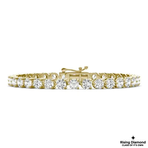 7.82 CTW Round Cut Colorless Moissanite Tennis Bracelet