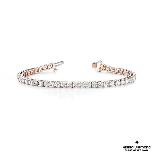 3.85 CTW Round Cut Colorless Moissanite Tennis Bracelet