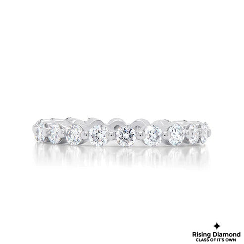 1.63 CTW Round Cut Colorless Moissanite Full Eternity Band