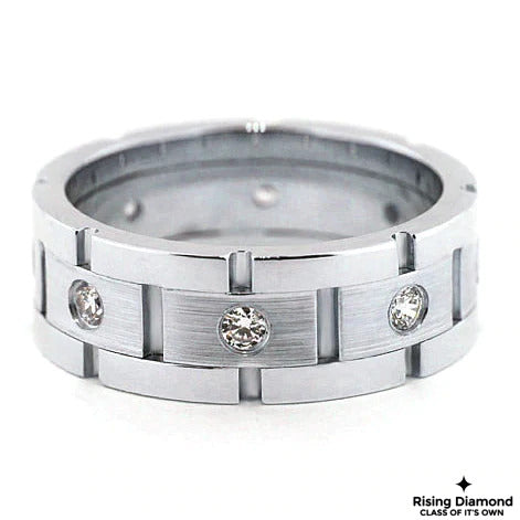 0.94 CTW FG/VS Round Cut Lab Grown Diamond Men's Wedding Band