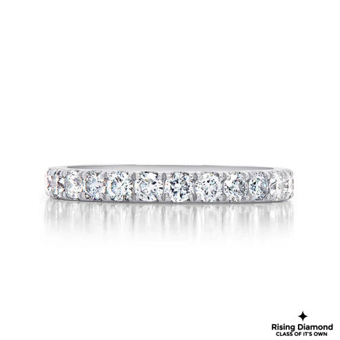 0.88 CTW Round Cut Lab Grown Diamond Half Eternity Band