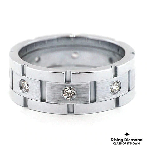 0.30 CTW Round Cut Colorless Moissanite Men's Wedding Band