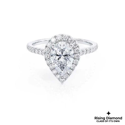 1.05 CT Pear Cut F/VS2 Lab Grown Diamond Ring