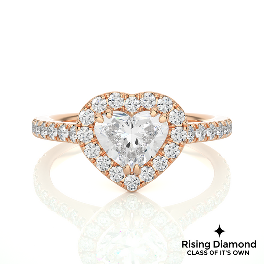 1.32 Ct Heart Cut F-VS2 Lab Grown Diamond Cathedral Engagement Ring