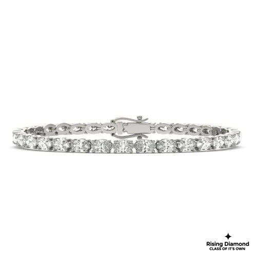 7.68 CTW Oval Cut Colorless Moissanite Tennis Bracelet