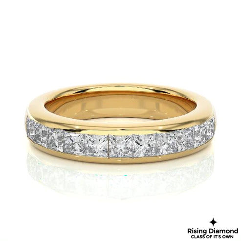0.30 Princess Colorless Moissanite Wedding Band
