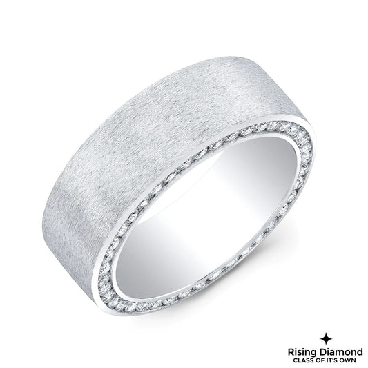 1.20 TCW Round Cut Colorless Moissanite Gold Wedding Band